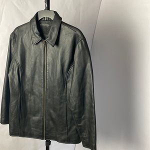 Black leather jacket men’s small
